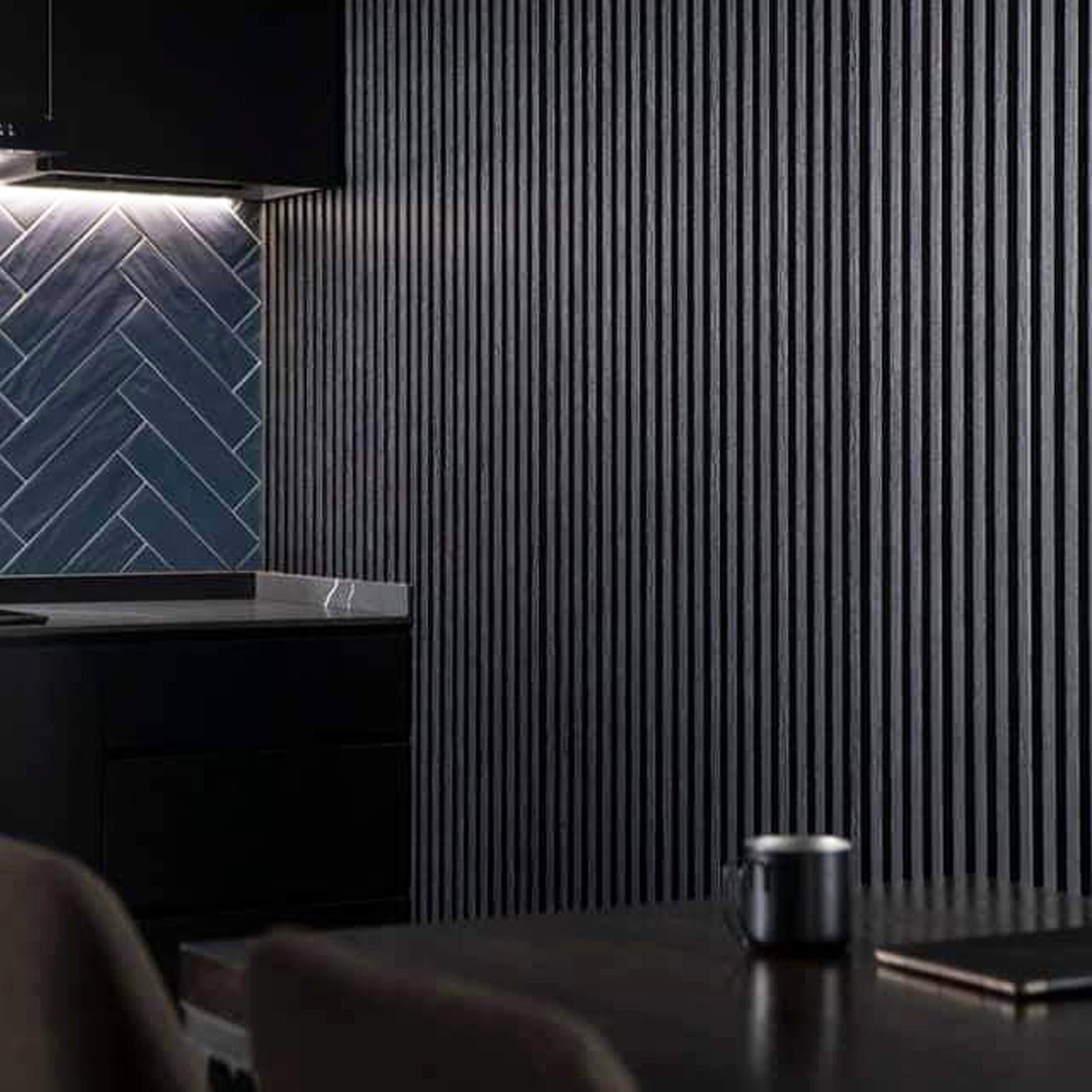 fluted panel black