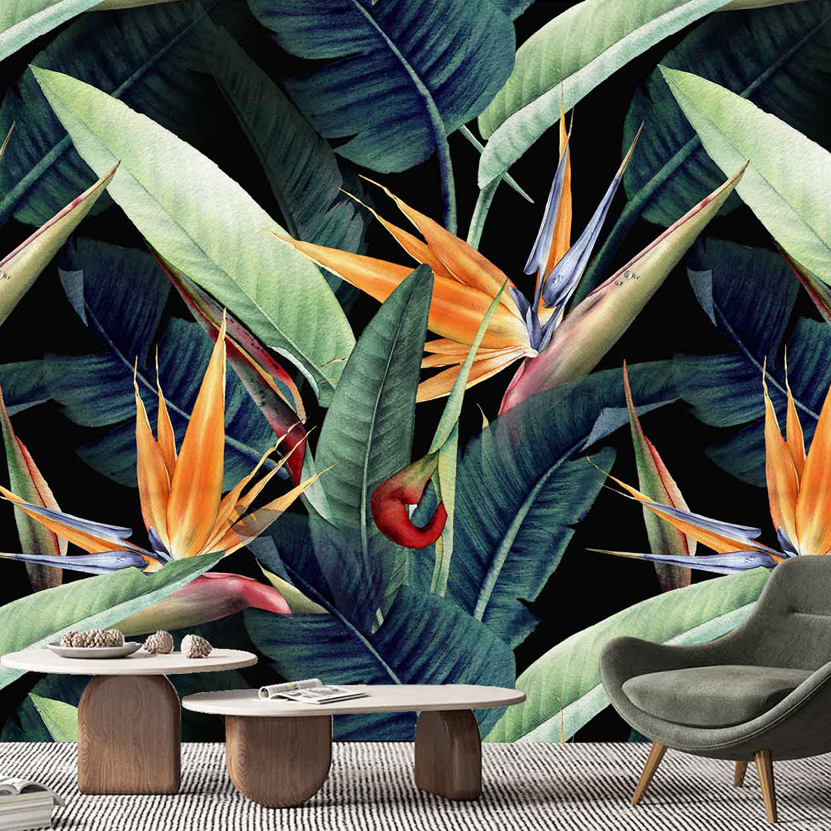 Birds of paradise wallpaper deals